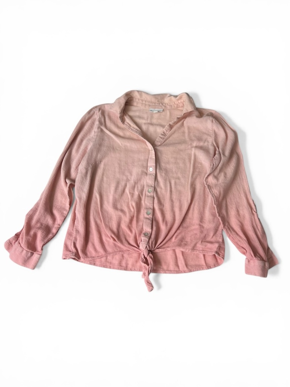 J. Jill Light Pink Tie-Front Button-Up Blouse - Women - S - Picture 2 of 9